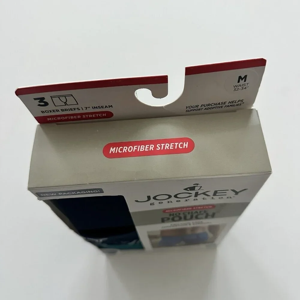Jockey Generation Men’s 3 Pack Microfiber Stretch No Chafe Boxer Brief Medium